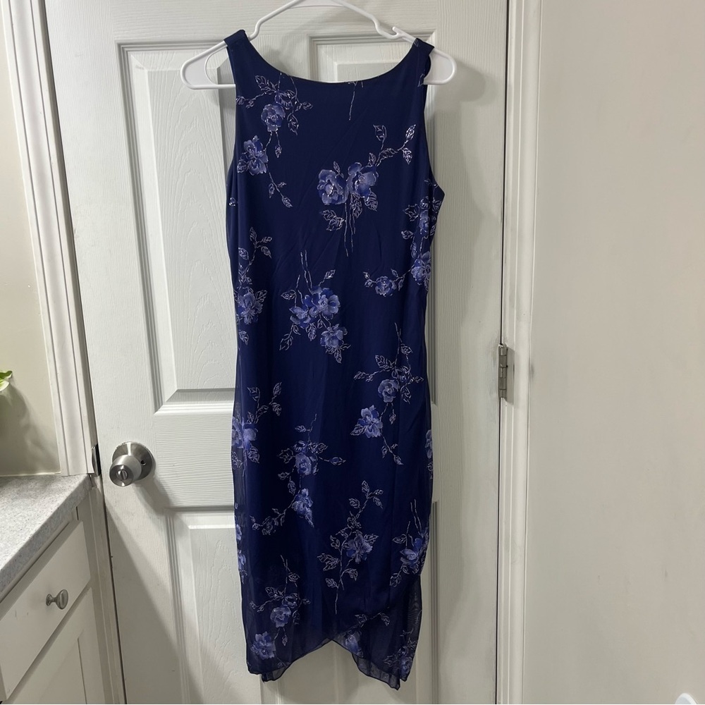 Byer Too purple violet vintage style floral mermaid midi dress